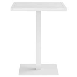 Zimce Industrial Loft White Aluminum Square Outdoor Bar Table - 32"W