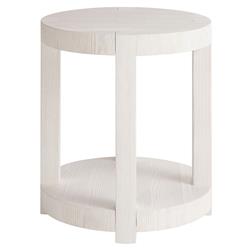 Carter Coastal Beach White Sand Oak Round End Table