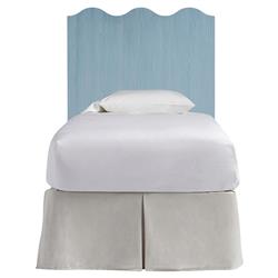 Bennett Coastal Beach Light Blue Oak Wave Headboard - Twin