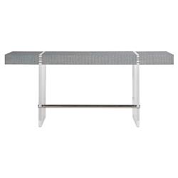 Carter Modern Classic Blue Seagrass Clear Acrylic Rectangular Console Table