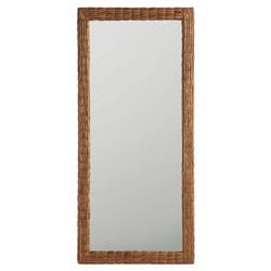 Bennett Coastal Beach Natural Woven Water Hyacinth Rectangular Floor Mirror