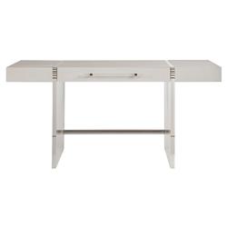 Carter Modern Classic White Sand Oak Clear Acrylic Rectangular Desk