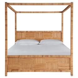 Bennett Coastal Beach Natural Rattan Canopy Bed - Queen