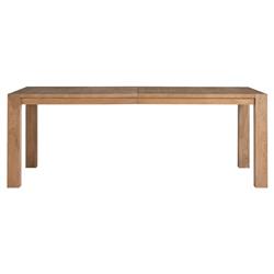 Camilla Coastal Beach Brown Oak Rectangular Extendable Dining Table - 84-120&quot;W