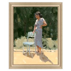 Layla Modern Classic Green Champagne Frame Painting 1 - 25x20
