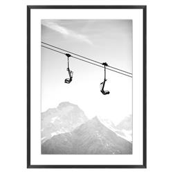 Baltie Modern Classic Grey Ski Black Frame Photograph 1 - 41x30