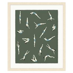 Serena Mid Century Green Diving Natural Frame Illustration 2 - 39x33