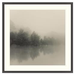 Zahir Modern Classic Grey Misty Seascape Black Frame Painting 1 - 38x38