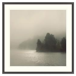 Zahir Modern Classic Grey Misty Seascape Black Frame Painting 2 - 38x38