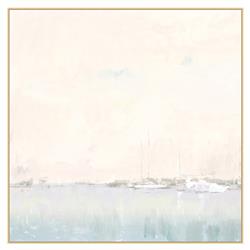 Soire Coastal Beach White Harbor Point Seascape Natural Frame Painting - 55x55