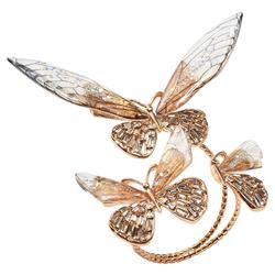Flutter Champagne Butterfly Gold Metal Napkin Ring - Set of 4