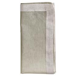 Dip Dye Modern Classic Silver Linen Napkin - Set of 4