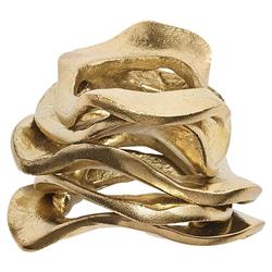 Flux Hollywood Regency Gold Aluminum Napkin Ring - Set of 4
