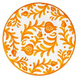 Sicily Global Bazaar Orange Melamine Floral Dinner Plate