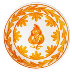 Sicily Global Bazaar Orange Melamine Floral Serving Bowl