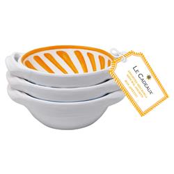 Sicily Global Orange Melamine Floral Mini Handled Bowl - Set of 3