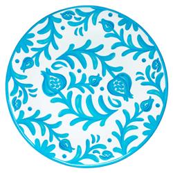 Sicily Global Bazaar Teal Melamine Floral Dinner Plate