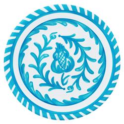 Sicily Global Bazaar Teal Melamine Floral Salad Plate