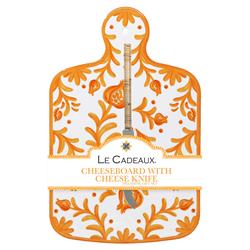 Sicily Global Orange Melamine Floral Cheeseboard Gift Set