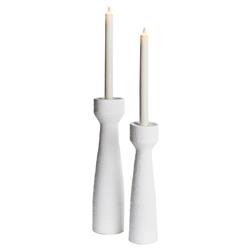 Sloane Modern Classic White Terracotta Candle Holder - Set of 2