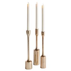 Ingrid Industrial Loft Gold Aluminum Candle Holder - Set of 3