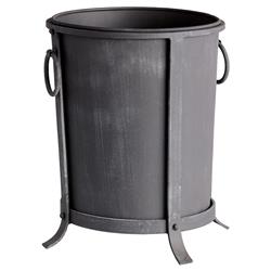 Declan Industrial Loft Black Iron Round Pot Planter - Small