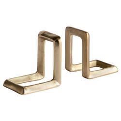 Genevieve Hollywood Regency Gold Aluminum Bookends