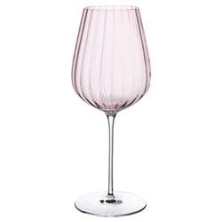 Round Up Modern Classic Dusty Rose Crystal Red Wine Glass - Set of 2