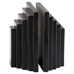 Elroe Modern Classic Black Marble Paneled Bookends