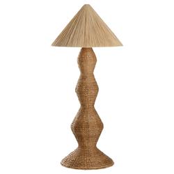 Gavin Coastal Beach Natural Braided Rattan Floor Lamp