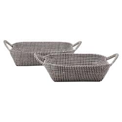 Pigeon and Poodle Roslyn White Woven Grey Seagrass Basket - Set of 2
