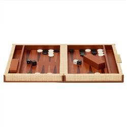 Pigeon and Poodle Hanford Natural Woven Raffia Backgammon Game Set - Small