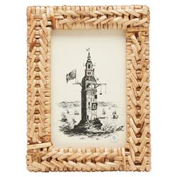 Pigeon and Poodle Meribel Coastal Natural Woven Bamboo Picture Frame - 4x6