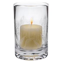Simon Pearce Ascutney Engraved Fern Modern Classic Glass Hurricane Candleholder