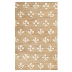 Francine French Country Natural Floral Patterned Jute Rug - 3&#39;6&quot;x5&#39;6&quot;