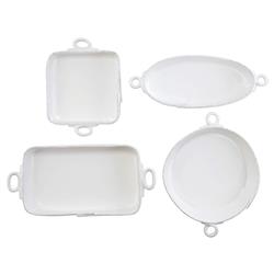 Lastra Modern Classic White Stoneware 4 Piece Bakeware Set