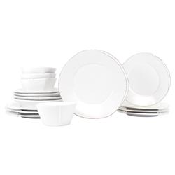 Lastra Modern Classic White Stoneware 16 Piece Place Setting