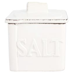 Lastra Modern Classic White Stoneware Salt Cellar