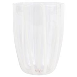 Nuovo Stripe Modern Classic White Glass Tumbler