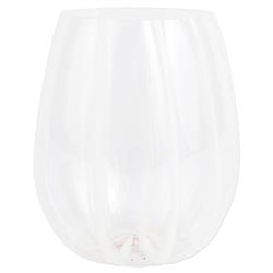 Nuovo Stripe Modern Classic White Stemless Wine Glass