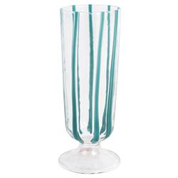 Nuovo Stripe Modern Classic Teal Champagne Glass