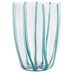 Nuovo Stripe Modern Classic Teal Glass Tumbler