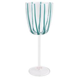 Nuovo Stripe Modern Classic Teal Wine Glass