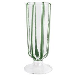 Nuovo Stripe Modern Classic Green Champagne Glass