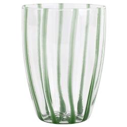 Nuovo Stripe Modern Classic Green Glass Tumbler