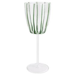Nuovo Stripe Modern Classic Green Wine Glass