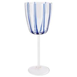 Nuovo Stripe Modern Classic Blue Wine Glass