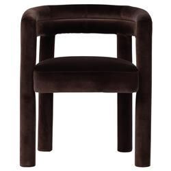 Claire Modern Classic Dark Brown Velvet Dining Arm Chair