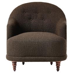 Mariel French Country Dark Brown Performance Tufted Chair