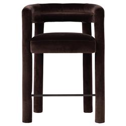 Claire Modern Classic Dark Brown Velvet Counter Stool